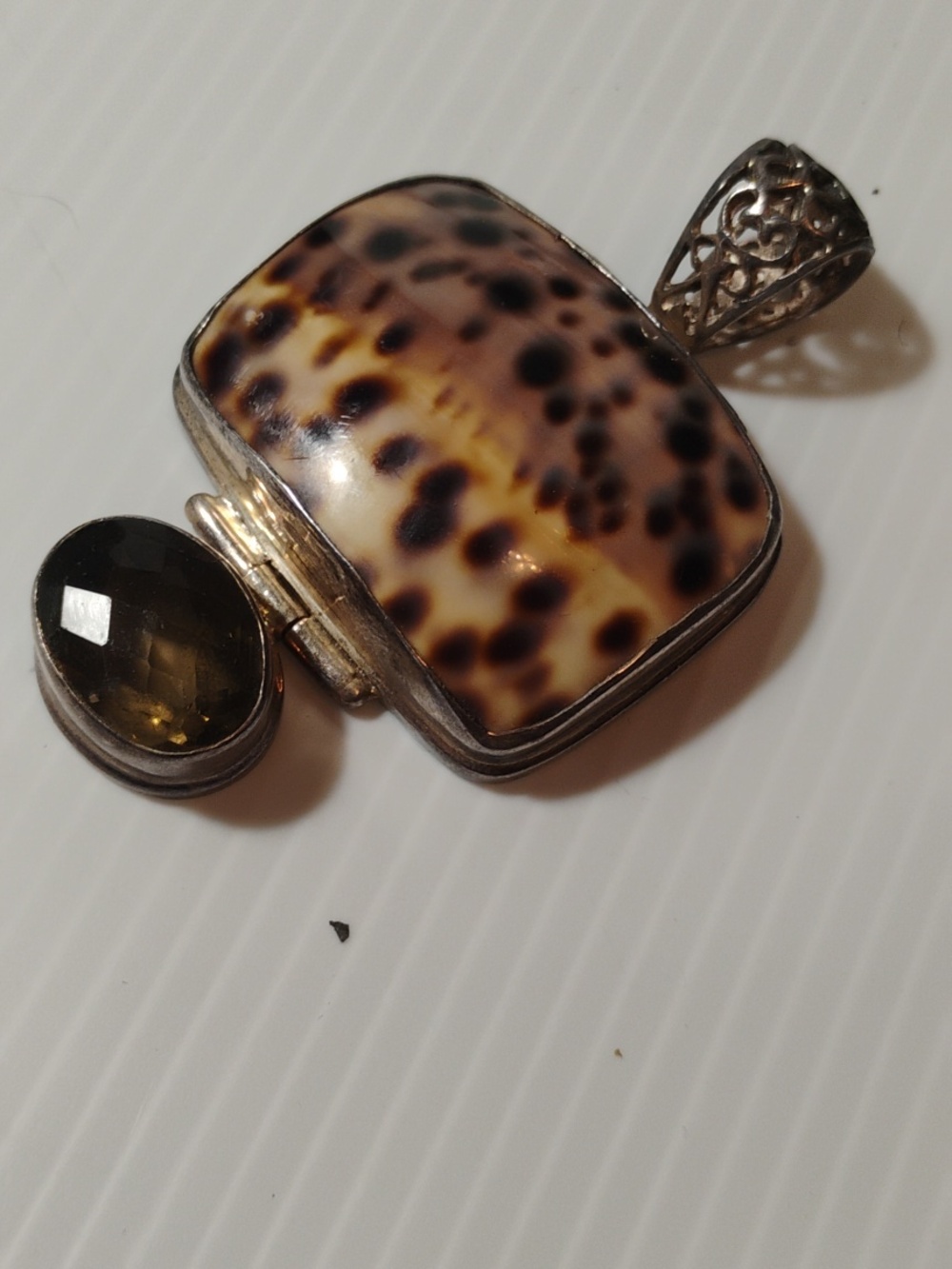 Large Southwestern Sterling 24 Grams Natural Dalmation Jaspar & Smokey Quartz - Picture 6 of 7